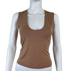 Free People Womens Size S Tan Woodland Pullover Nylon Second Skin Cami Tank Top